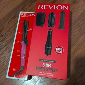 New In Box Set Revlon 3-in-1 Multi-Styler & Curling Wand